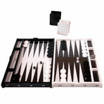 Load image into Gallery viewer, Black and White Inlaid Acrylic Backgammon Board - Game Play

