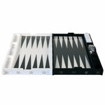 Load image into Gallery viewer, Inlaid Acrylic Backgammon Set - Black &amp; White - Medium
