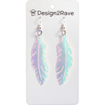 Load image into Gallery viewer, Iridescent Acrylic Feather Earrings
