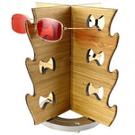 Load image into Gallery viewer, Bamboo Rotating Sunglasses Rack - 12-Pair – Wavy Collection - one pair sample glasses
