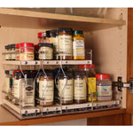 Load image into Gallery viewer, Double Wide 1 Layer 10.75&quot; Deep Sliding Spice Rack
