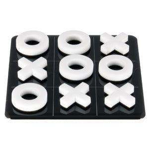 Tic Tac Toe Coaster - Black with White Game Pieces