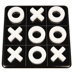 Tic Tac Toe Coaster - Black with White Game Pieces