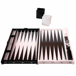 Load image into Gallery viewer, Black and White Inlaid Acrylic Backgammon Board - Open

