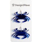 Load image into Gallery viewer, Cobalt Blue Mirrored Acrylic Crab Earrings
