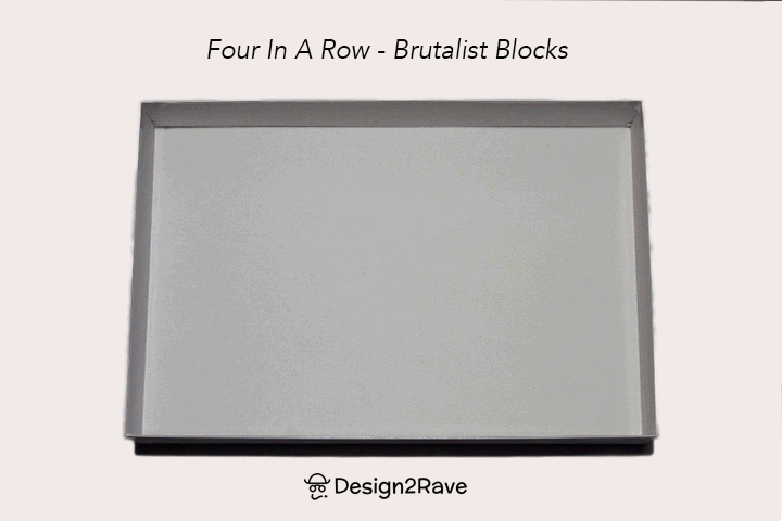 Acrylic Four In A Row – <i>Brutalist Blocks Collection<i> – Clear, Black and Smoky