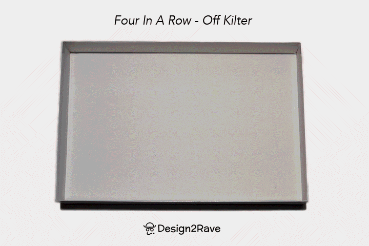Acrylic Four In A Row – <i>Off Kilter<i> – Sea Foam Green, Fluorescent Pink and Yellow