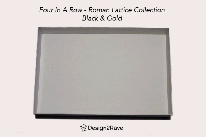 Acrylic Four In A Row – <i>Roman Lattice Collection<i> – Black and Gold