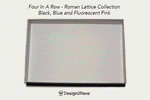 Load image into Gallery viewer, Acrylic Four In A Row – &lt;i&gt;Roman Lattice Collection&lt;i&gt; – Black, Blue and Fluorescent Pink
