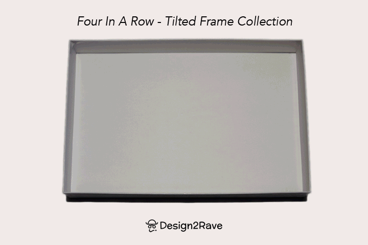 Acrylic Four In A Row – <i>Tilted Frames<i> – Sea Foam Green, Fluorescent Pink and Yellow