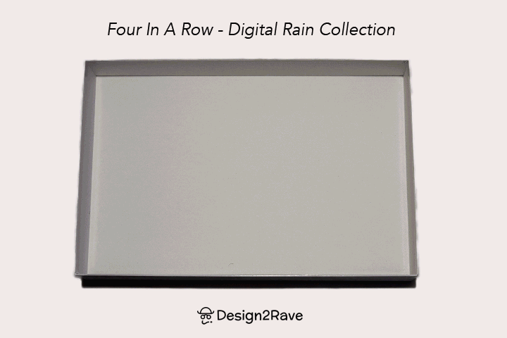 Acrylic Four In A Row – <i>Digital Rain<i> – Clear, Green and Gray