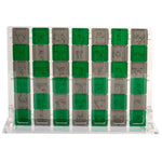 Load image into Gallery viewer, Acrylic Four In A Row – &lt;i&gt;Digital Rain&lt;i&gt; – Clear, Green and Gray

