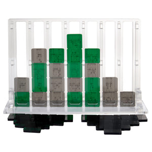 Acrylic Four In A Row – <i>Digital Rain<i> – Clear, Green and Gray
