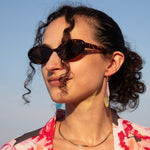 Load image into Gallery viewer, Iridescent Acrylic Hornet Wing Earrings - 2.75 inch
