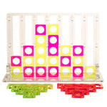 Load image into Gallery viewer, Acrylic Four In A Row – &lt;i&gt;Inversion Collection&lt;i&gt; – Clear, Fluorescent Pink and Yellow
