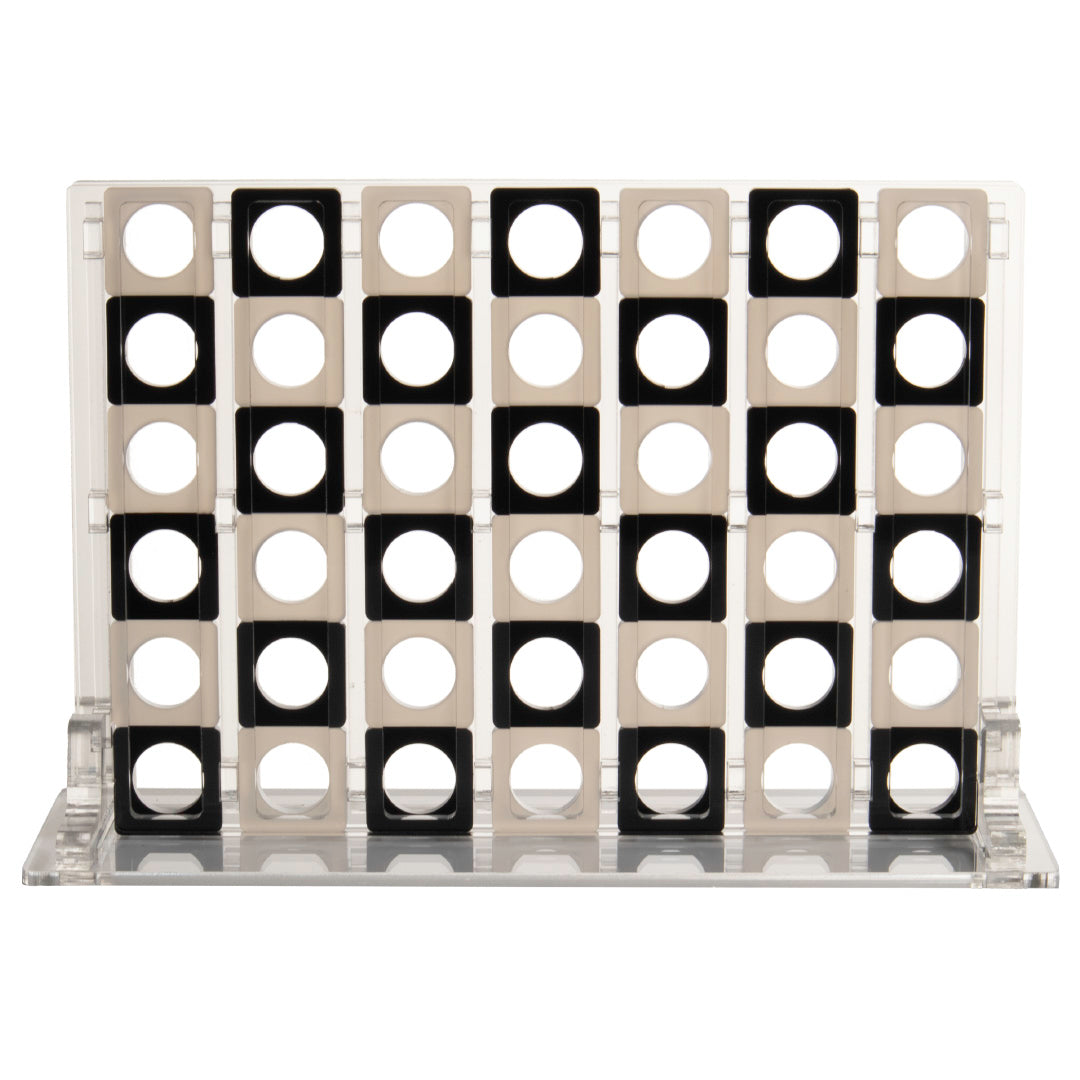 Acrylic Four In A Row – <i>Inversion Collection<i> – Clear, Black and Smoky