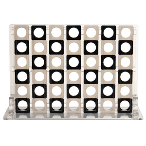 Acrylic Four In A Row – <i>Inversion Collection<i> – Clear, Black and Smoky