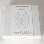 Load image into Gallery viewer, Iridescent Acrylic and Resin Insect Wing Earrings - Cicada
