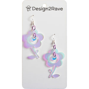 Iridescent Acrylic Flower Earrings