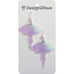 Load image into Gallery viewer, Iridescent Acrylic Cloud and Lightning Bolt Earrings

