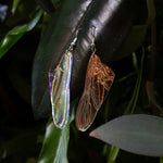Load image into Gallery viewer, Iridescent Acrylic and Resin Insect Wing Earrings - Dragonfly
