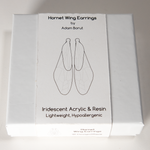 Load image into Gallery viewer, Iridescent Acrylic and Resin Insect Wing Earrings - Hornet
