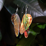 Load image into Gallery viewer, Iridescent Acrylic and Resin Insect Wing Earrings - Praying Mantis

