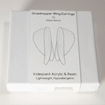 Load image into Gallery viewer, Iridescent Acrylic and Resin Insect Wing Earrings - Grasshopper
