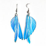 Load image into Gallery viewer, Iridescent Acrylic and Resin Insect Wing Earrings - Grasshopper
