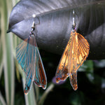 Load image into Gallery viewer, Iridescent Acrylic and Resin Insect Wing Earrings - Grasshopper
