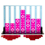 Load image into Gallery viewer, Acrylic Four In A Row – &lt;i&gt;Roman Lattice Collection&lt;i&gt; – Black, Blue and Fluorescent Pink
