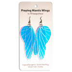 Load image into Gallery viewer, Iridescent Acrylic Praying Mantis Wing Earrings - 3.75 inch
