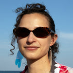 Load image into Gallery viewer, Iridescent Acrylic Praying Mantis Wing Earrings - 3.75 inch
