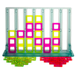 Load image into Gallery viewer, Acrylic Four In A Row – &lt;i&gt;Tilted Frames&lt;i&gt; – Sea Foam Green, Fluorescent Pink and Yellow
