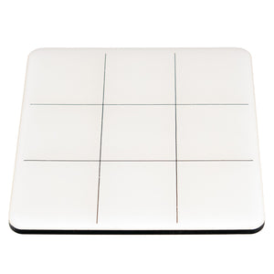 Tic Tac Toe Coaster - White with Black Game Pieces