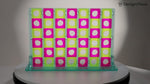Load and play video in Gallery viewer, Acrylic Four In A Row – &lt;i&gt;Off Kilter&lt;i&gt; – Sea Foam Green, Fluorescent Pink and Yellow

