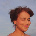 Load and play video in Gallery viewer, Iridescent Acrylic and Resin Insect Wing Earrings - Grasshopper
