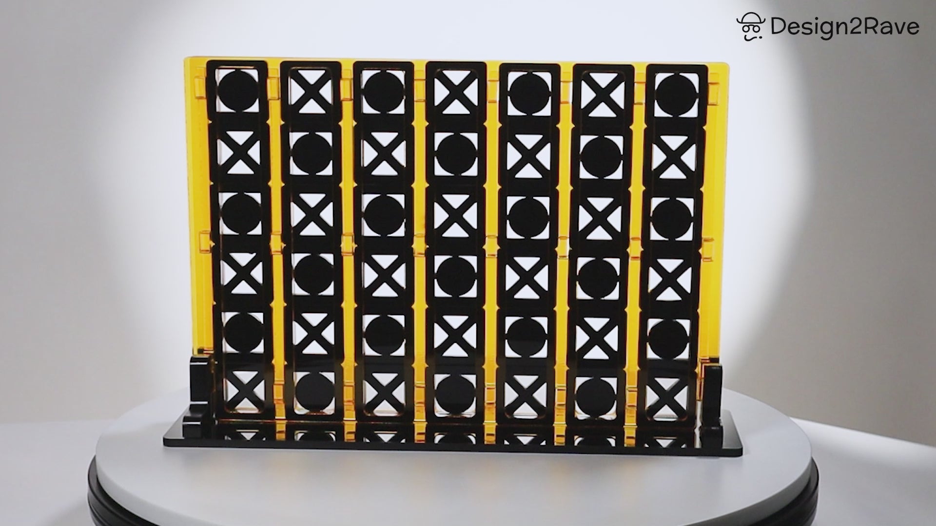 Acrylic Four In A Row – <i>Roman Lattice Collection<i> – Black and Gold
