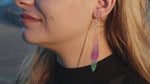 Load and play video in Gallery viewer, Iridescent Acrylic Feather Earrings
