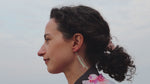 Load and play video in Gallery viewer, Iridescent Acrylic Praying Mantis Wing Earrings - 2.75 inch
