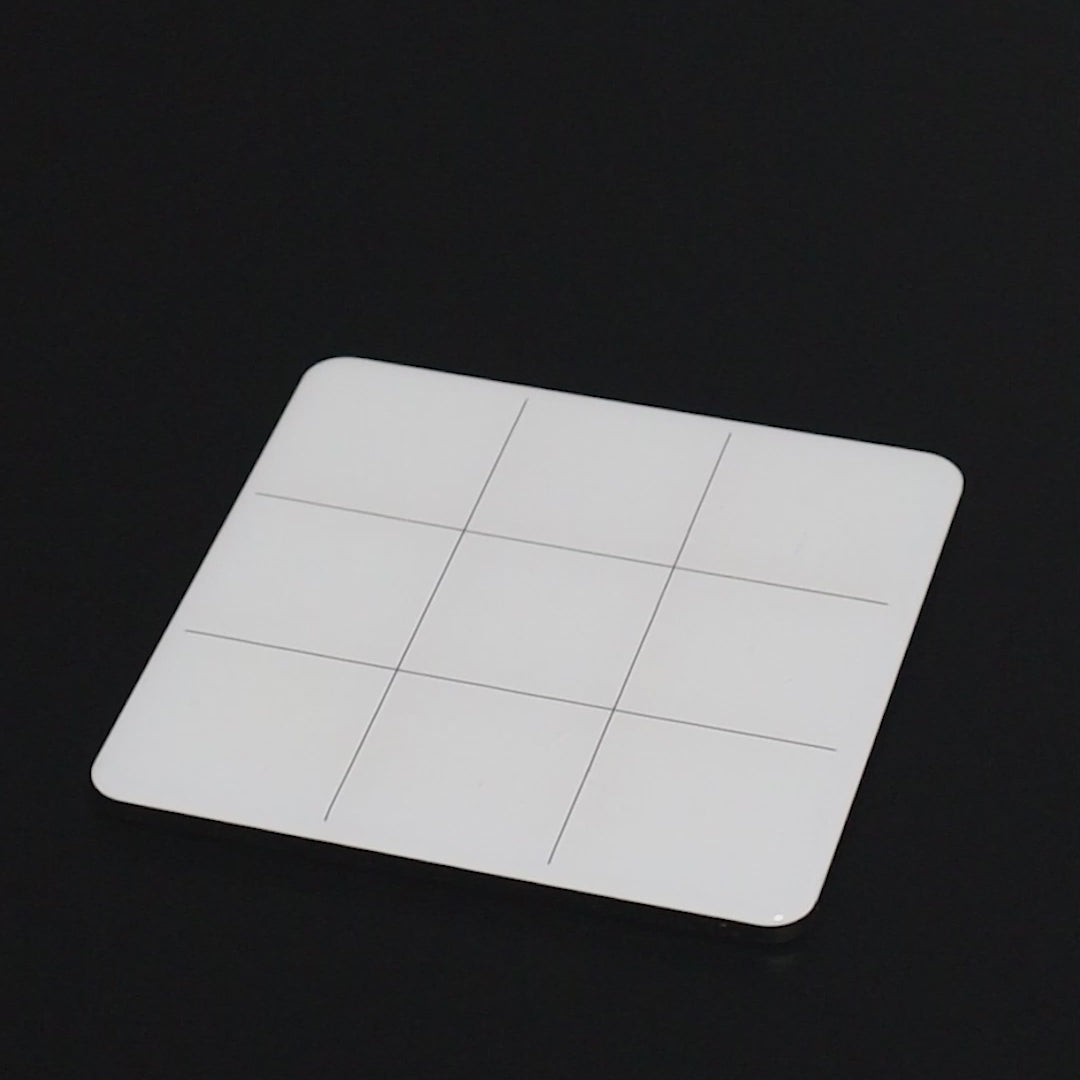 Tic Tac Toe Coaster - White with Black Game Pieces