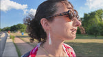 Load and play video in Gallery viewer, Iridescent Acrylic Dragonfly Wing Earrings - 2.75 inch
