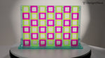 Load and play video in Gallery viewer, Acrylic Four In A Row – &lt;i&gt;Tilted Frames&lt;i&gt; – Sea Foam Green, Fluorescent Pink and Yellow
