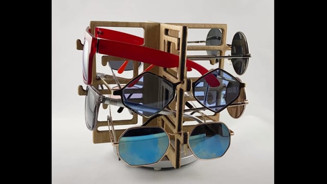 Video - Video of Rotating Bamboo Sunglasses Rack - 8-Pair - Chinoiserie Collection