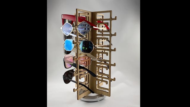Video of Rotating Bamboo Sunglasses Rack - 20-Pair - Chinoiserie Collection