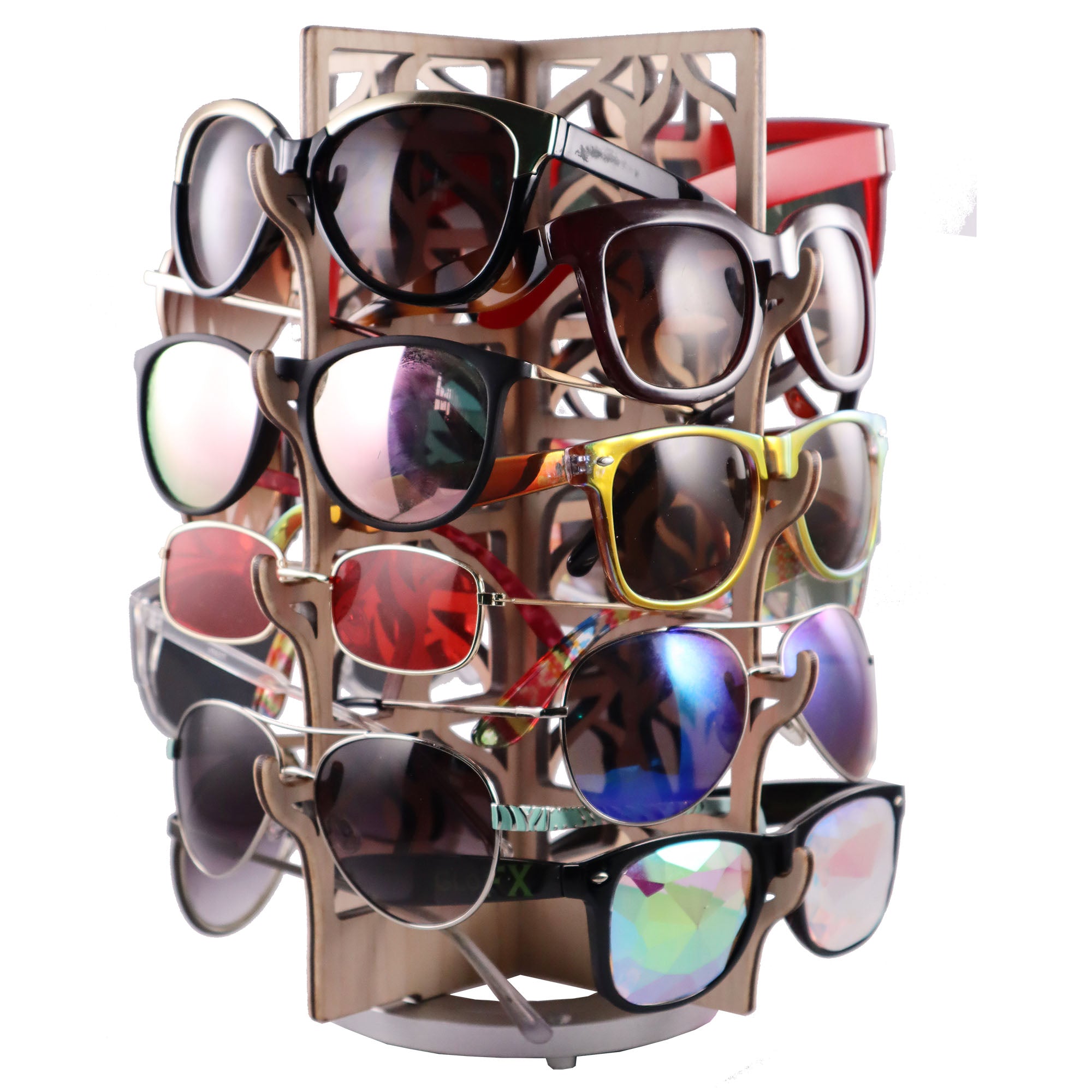Rotating Maple Sunglasses Rack - 16-Pair - Dancer Collection