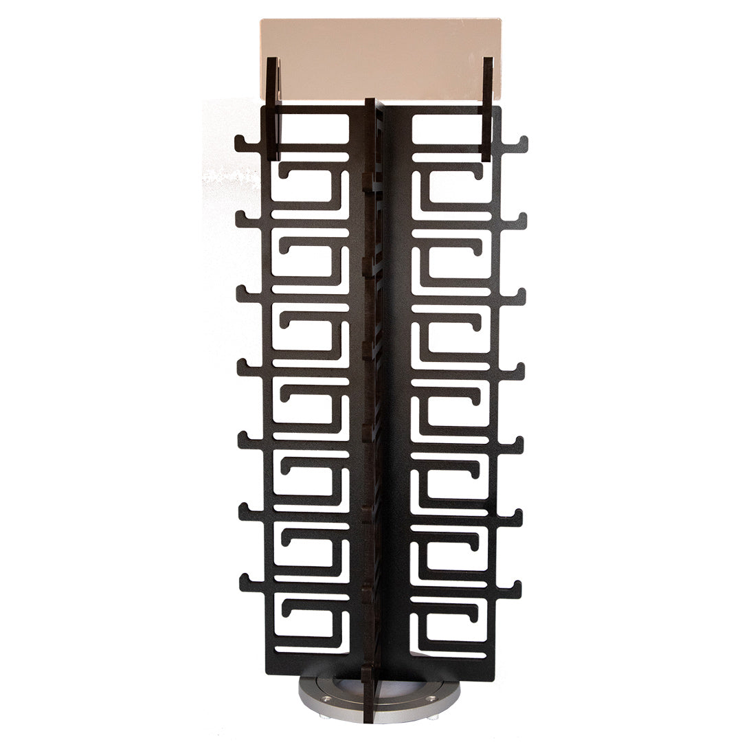 Rotating Wood Sunglasses Rack - 28-Pair with Mirror  - Chinoiserie Collection - Front View