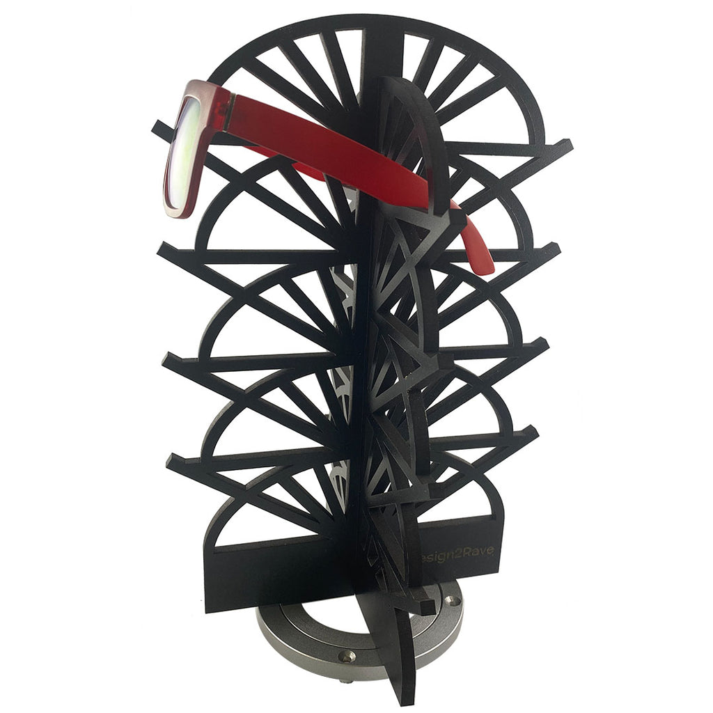 Rotating Wood Sunglasses Rack - 16-Pair - Art Deco Collection – Design2Rave