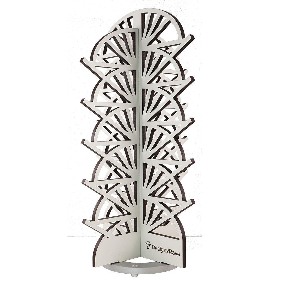 Rotating White Wood Sunglasses Rack - 20-Pair - Art Deco Collection