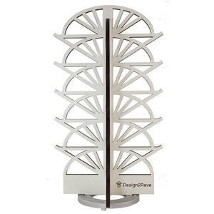 Rotating White Wood Sunglasses Rack - 20-Pair - Art Deco Collection